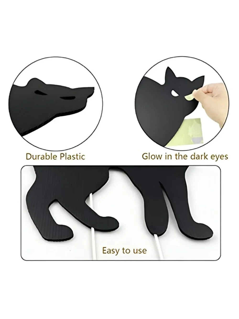 6 Pack Halloween Black Cat Yard Signs with Stakes Scary Silhouette